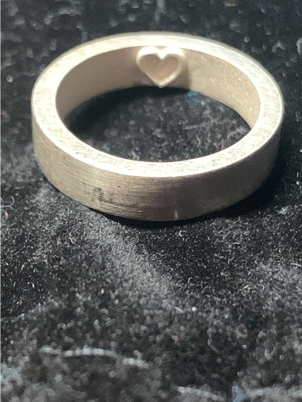 Sterling Silver Heart Accent Band Ring - Silver